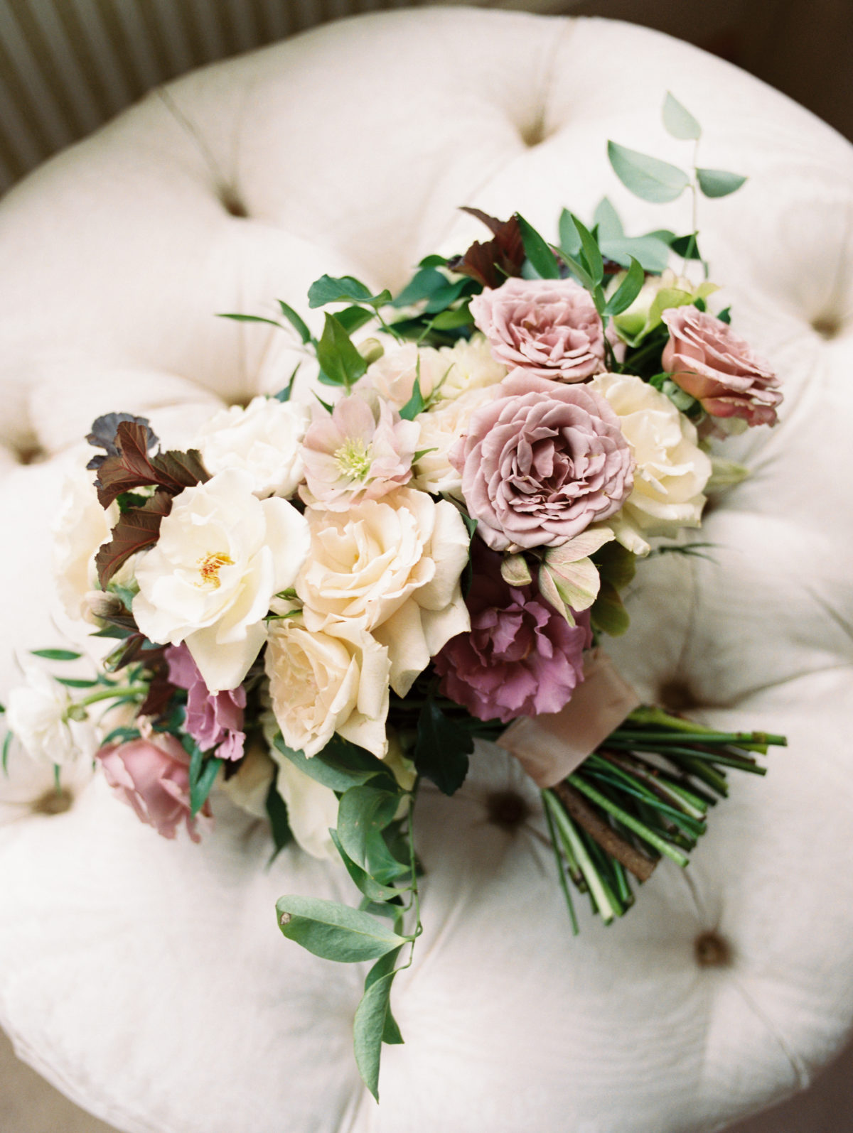 Muted pastels wedding bouquet by Amy Lauren Floral Design.