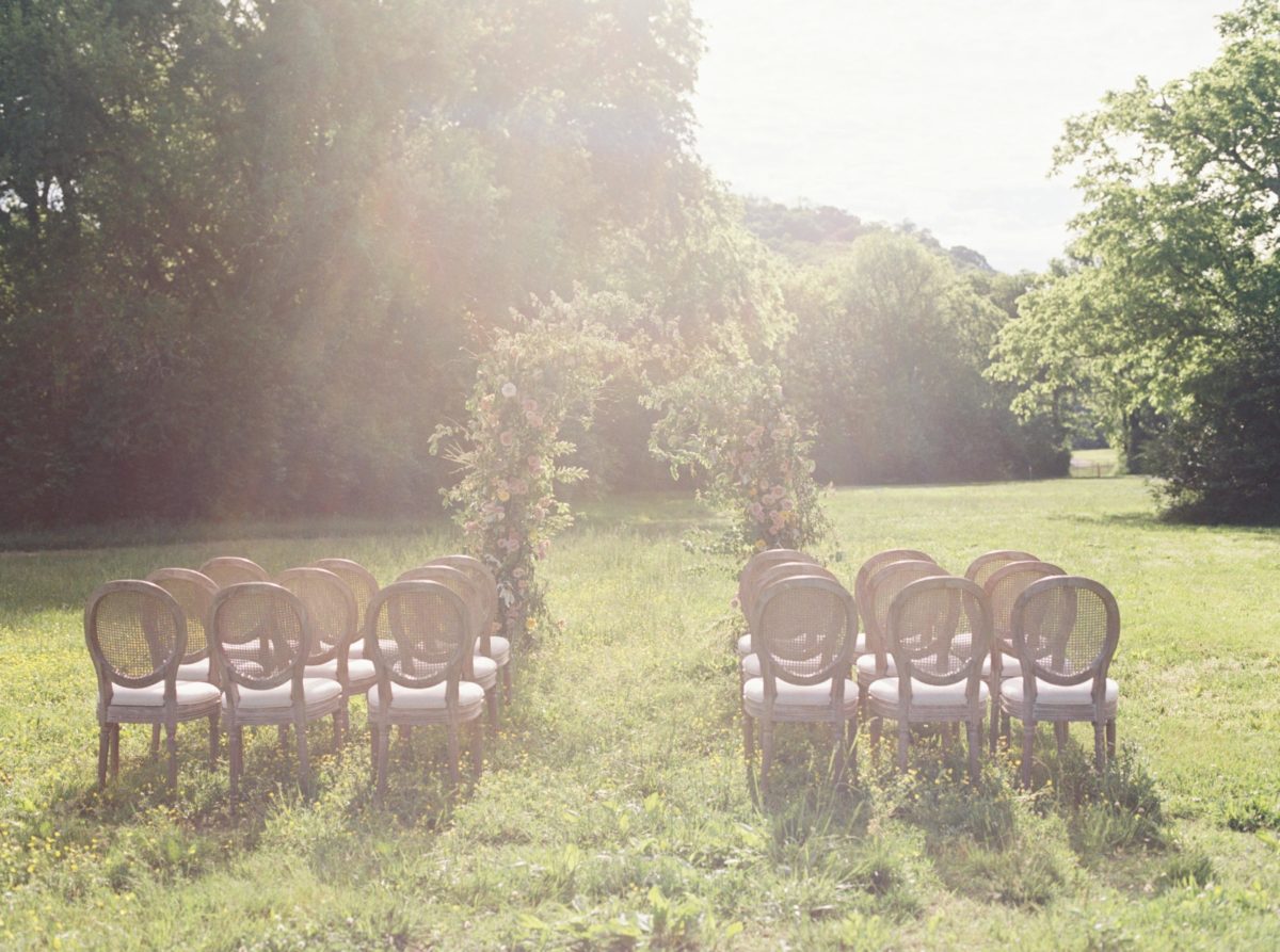 Nashville wedding rental company Please Be Seated ceremony chairs.