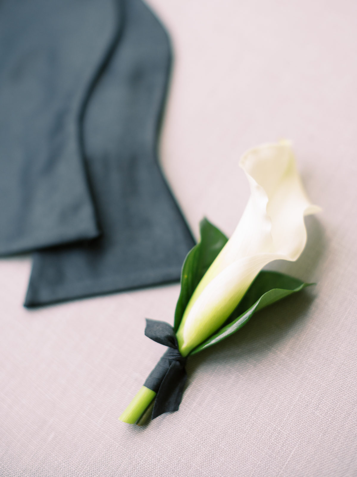 Calla lily wedding boutonniere for formal DC wedding.