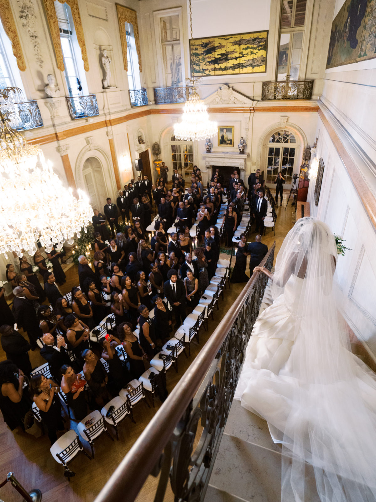 Epic photo from wedding ceremony at Anderson House in DC.