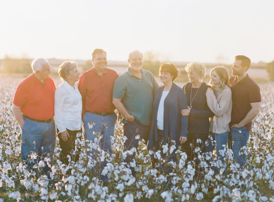 Fall family photos in the Mississippi cotton fields