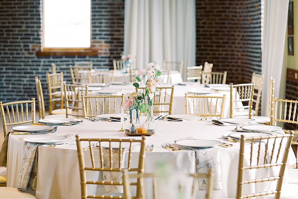 Navy and maroon Fells Point Baltimore Maritime Museum wedding with gold accents