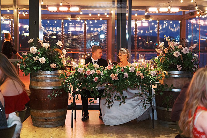Blush fall wedding at District Winery in Washington, DC.