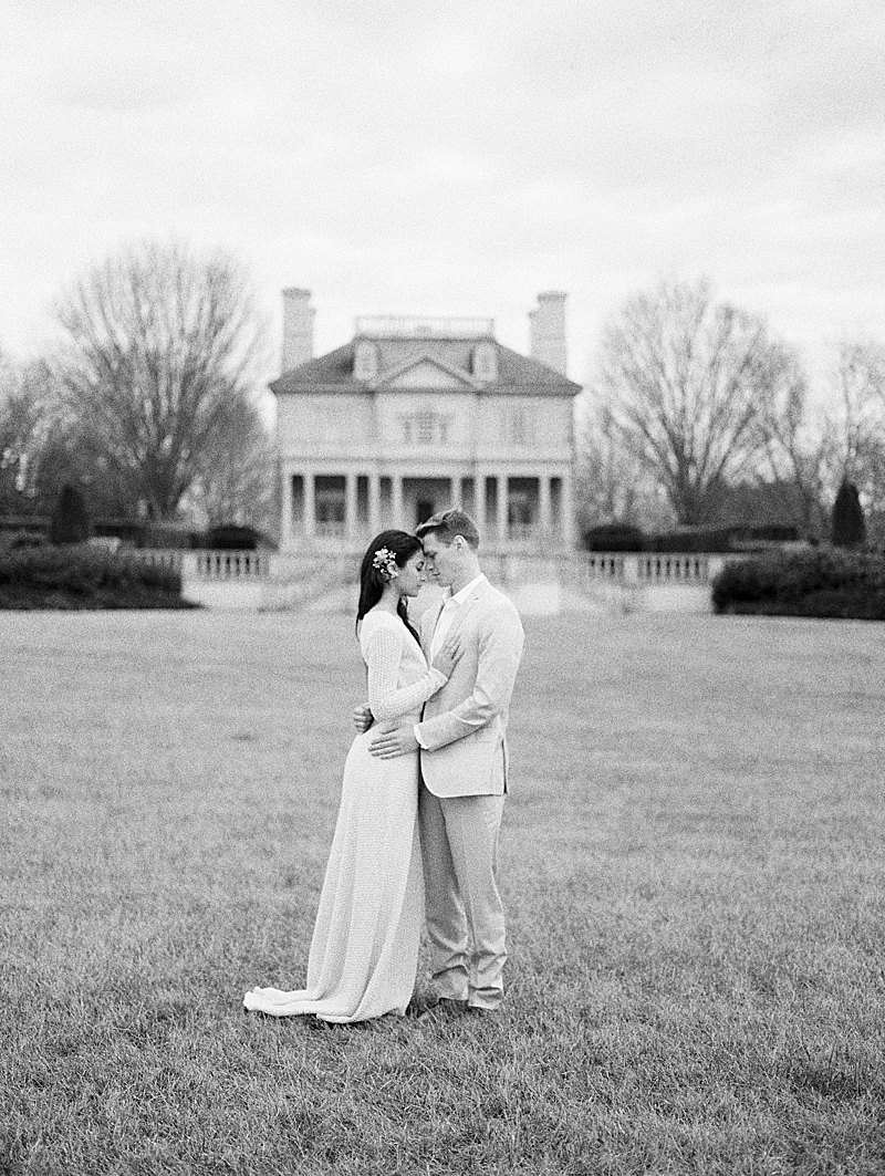 Intimate winter elopement at Great Marsh Estate in Bealeton, Virginia.