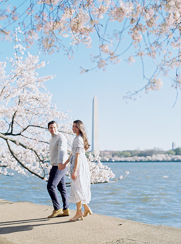 Michelle captures a couple's engagement at the cherry blossoms on the Tidal Basin in Washington, D.C.